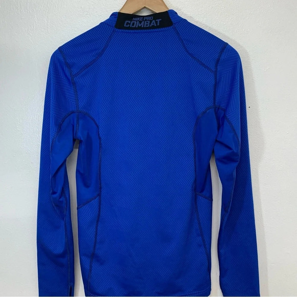 Nike Pro Combat 1/4 Zip Top Woman Small  Blue Hyperwarm LIte  Fitted Base‎ Layer - Picture 6 of 14